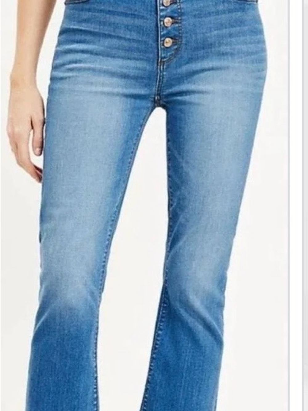 Loft Kick Crop Button-Fly Women's Jeans - Medium Blue